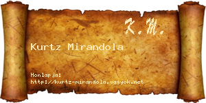 Kurtz Mirandola névjegykártya